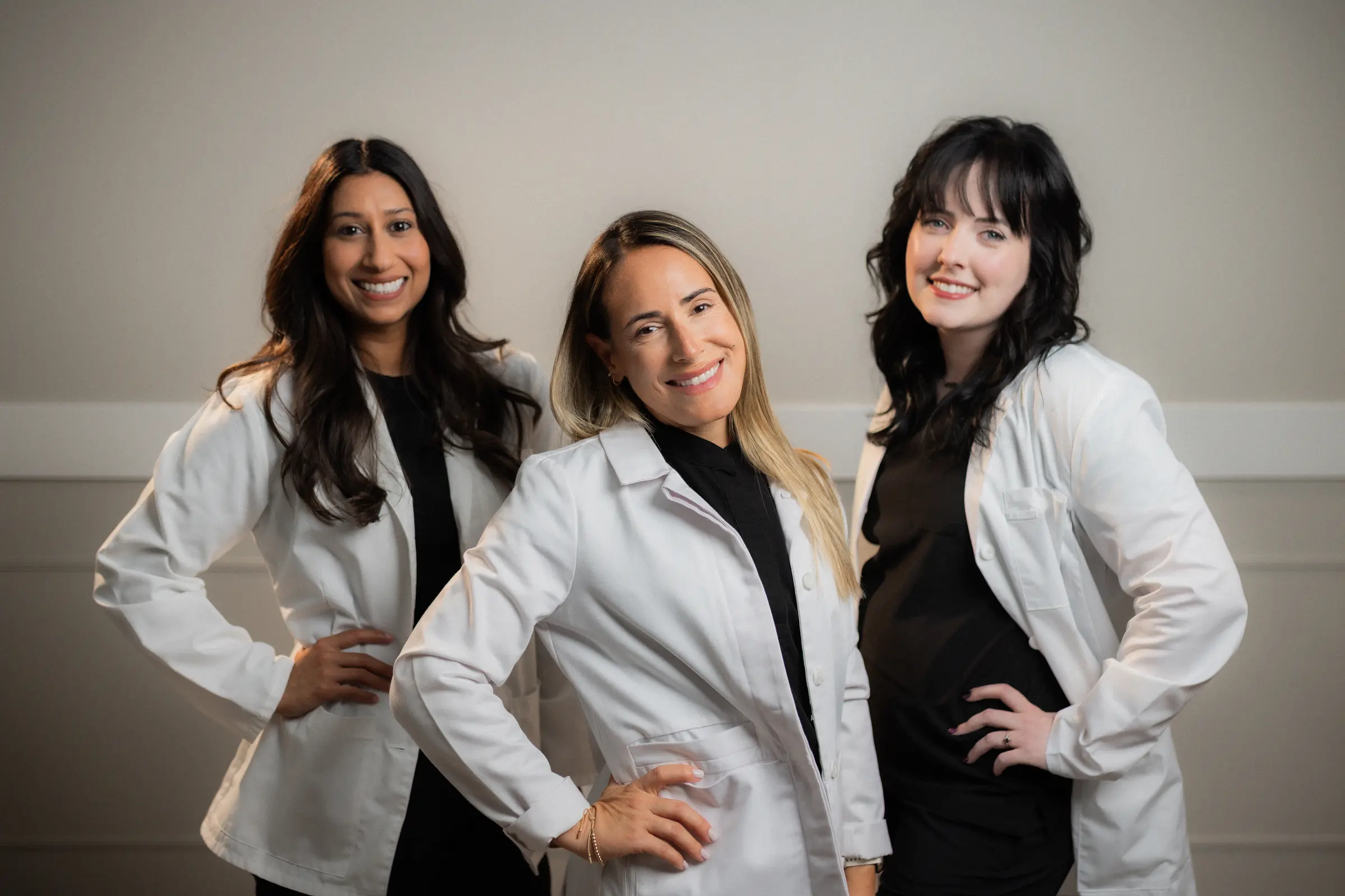 The three Highland Lakes Dental doctors in their Leesburg office